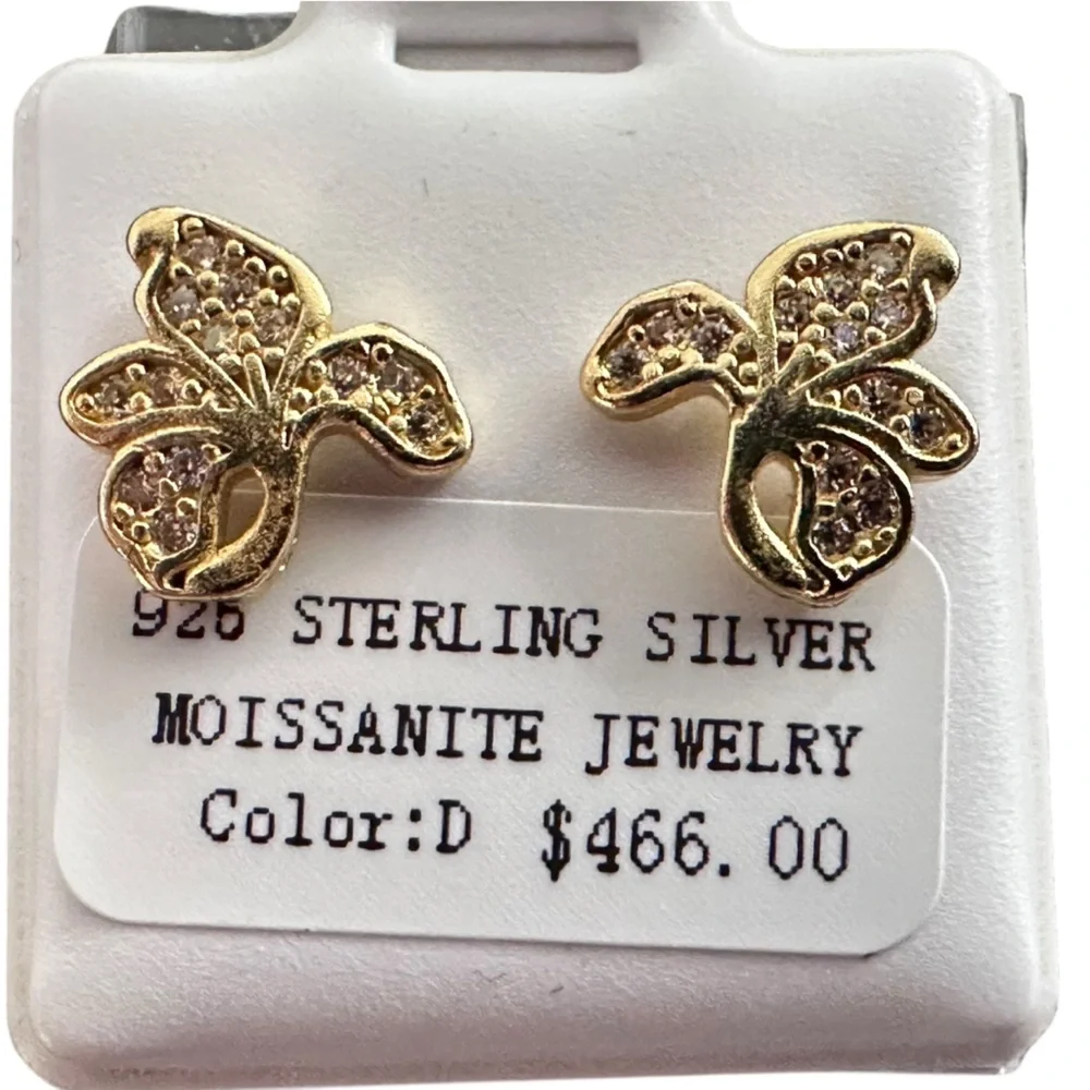 NWT Moissanite 1mm 0.2ct VVS1 925 Sterling Silver GRA Certified Earrings - Picture 6 of 9